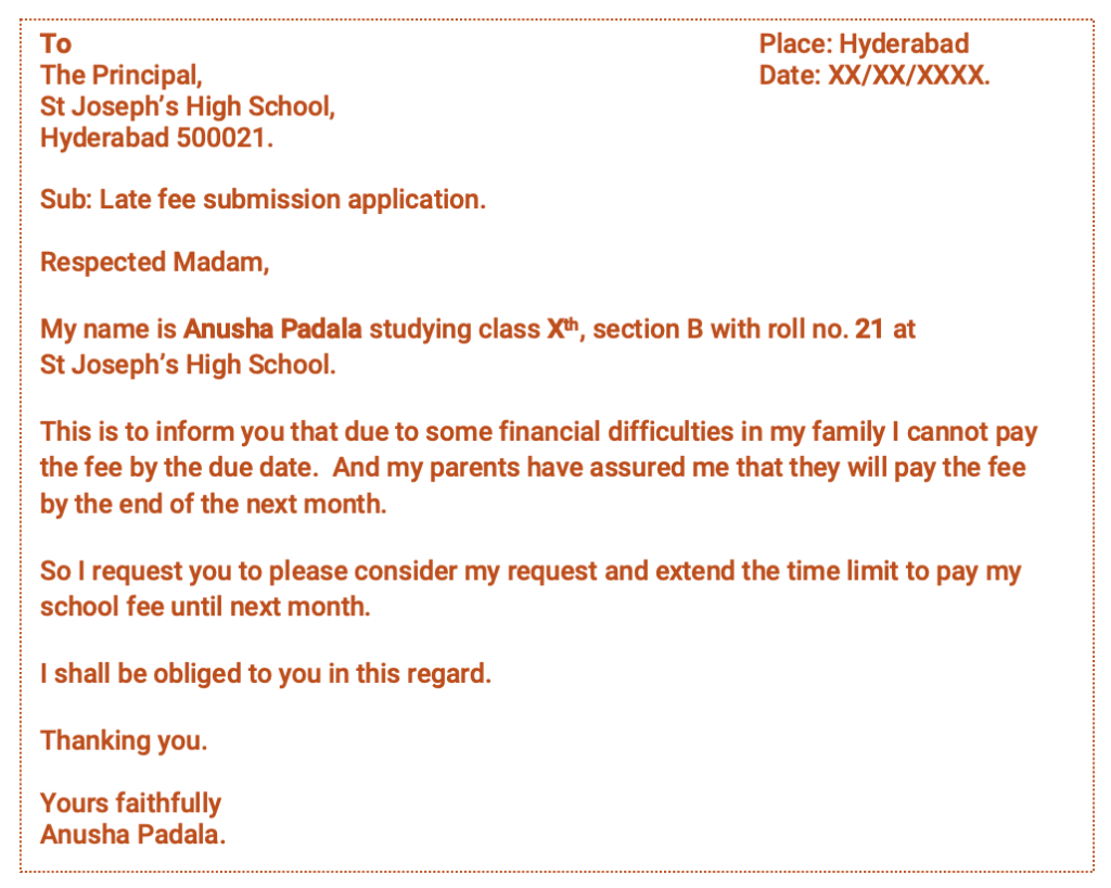 Application for Late Fee Submission Due to Financial Problems